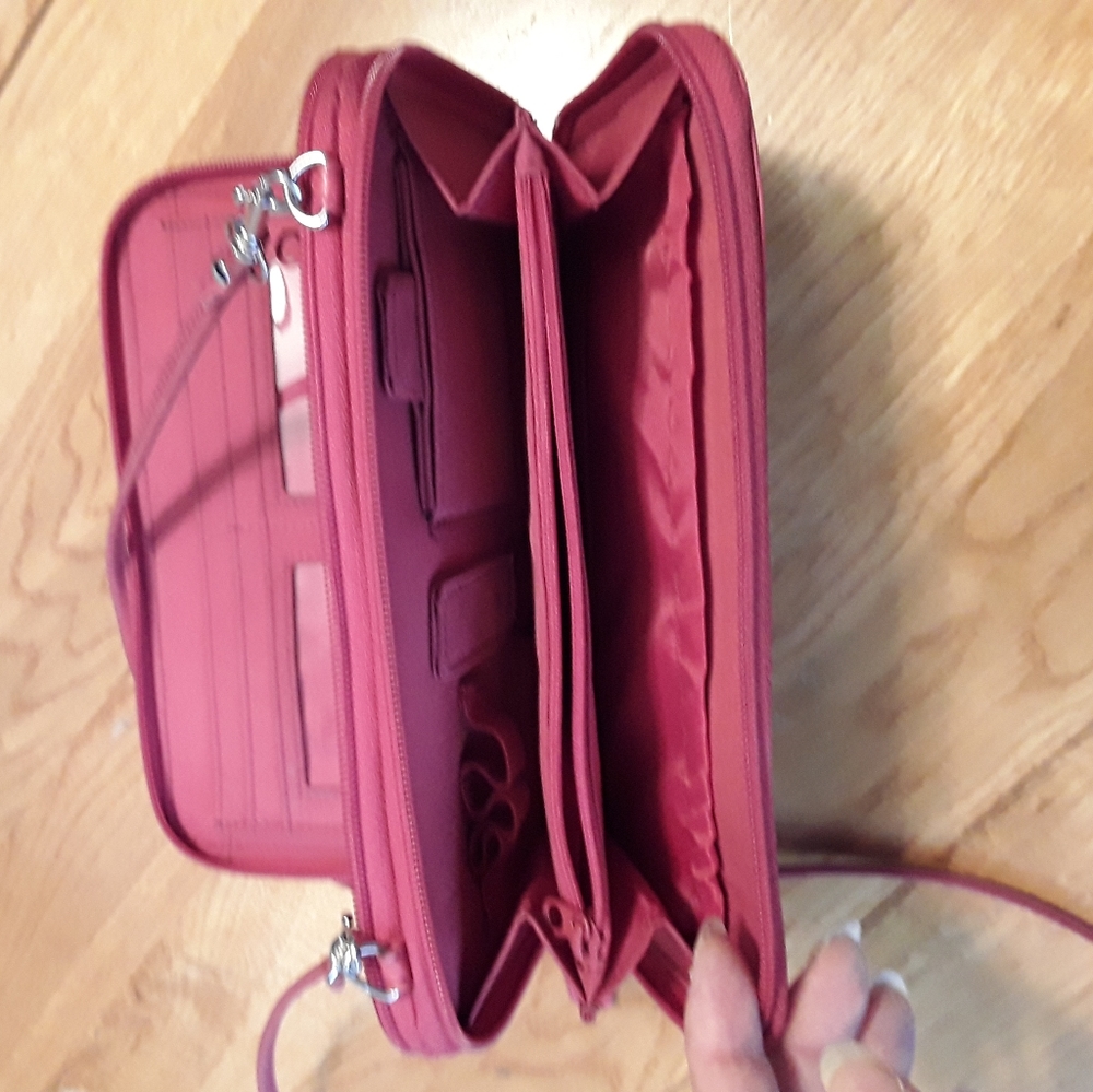 Red leather wallet